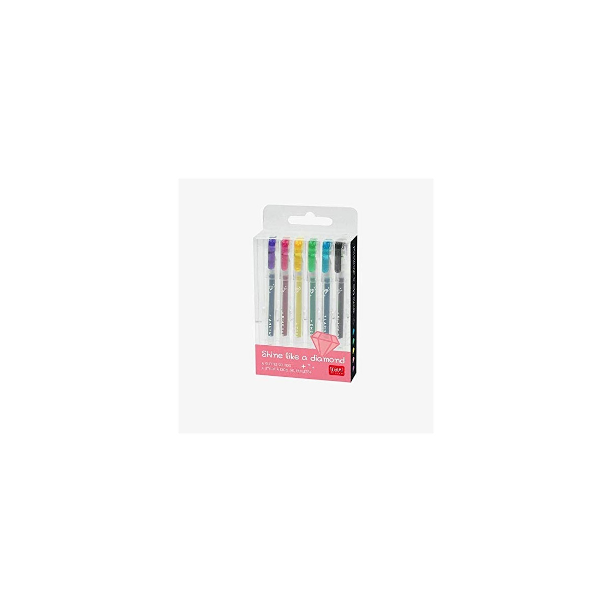 6 MINI PENNE GEL GLITTERATE -SHINE LIKE A DIAMOND -MULTICOLOR-LEGAMI MILANO