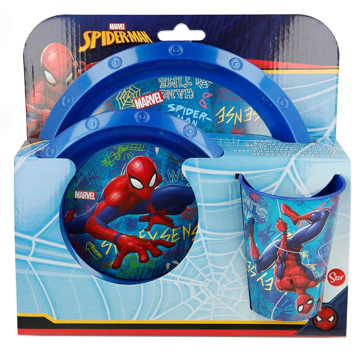 SPIDERMAN SET 3PZ - BOTTOM PLATE + P.PIANO + BI - - REGABILIA - td-toys.it