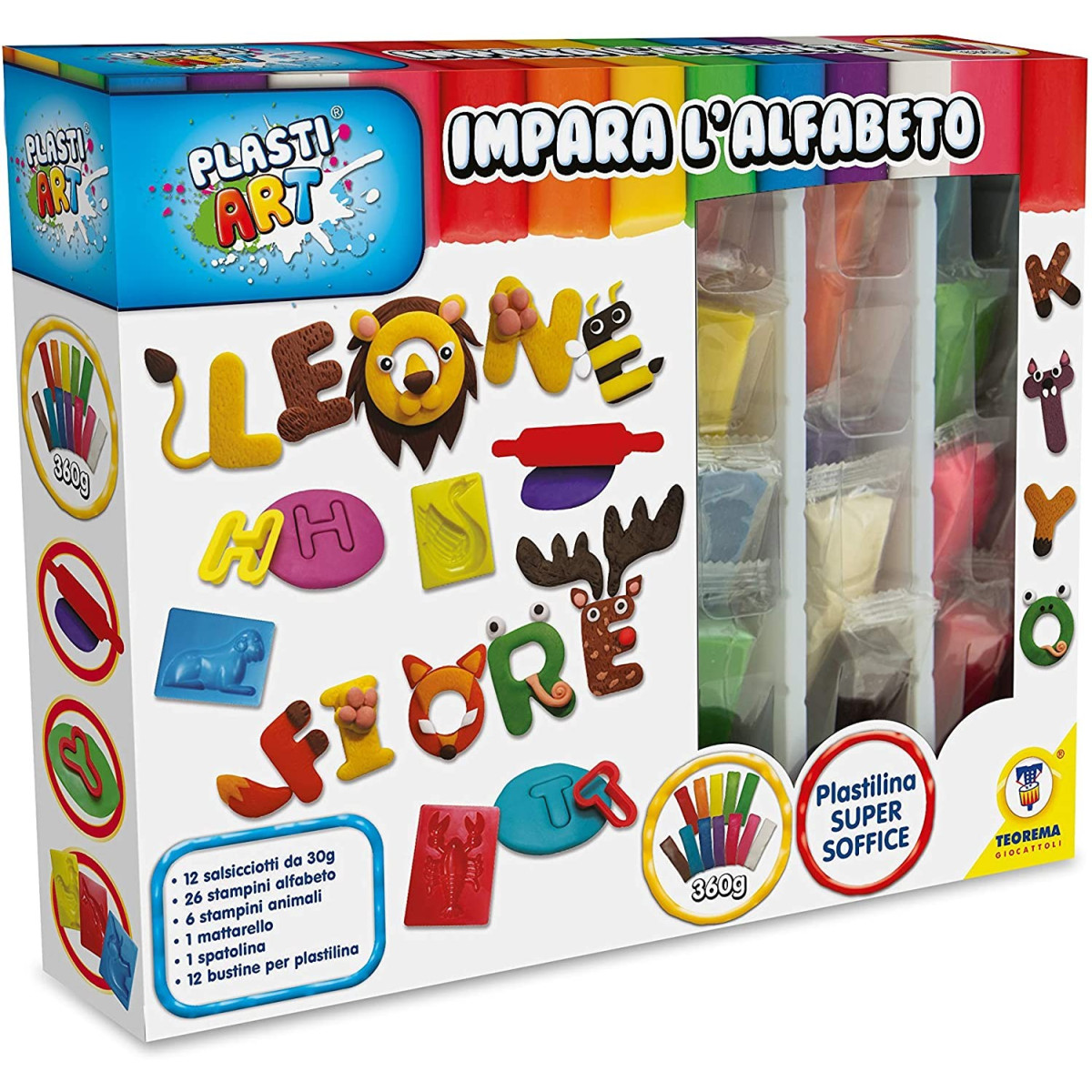 PLASTIART - SET LEARN THE ALPHABET 12 SALS - - UNISEX - td-toys.it