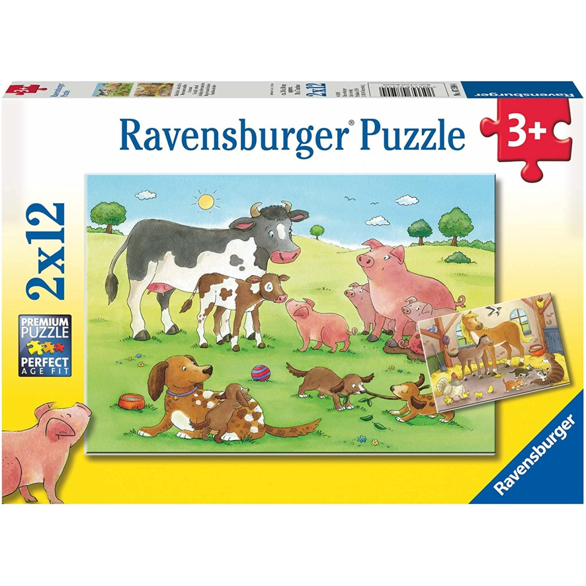 Famigllie animali 2x12 pz 3+ ravensburger puzzle-PUZZLE