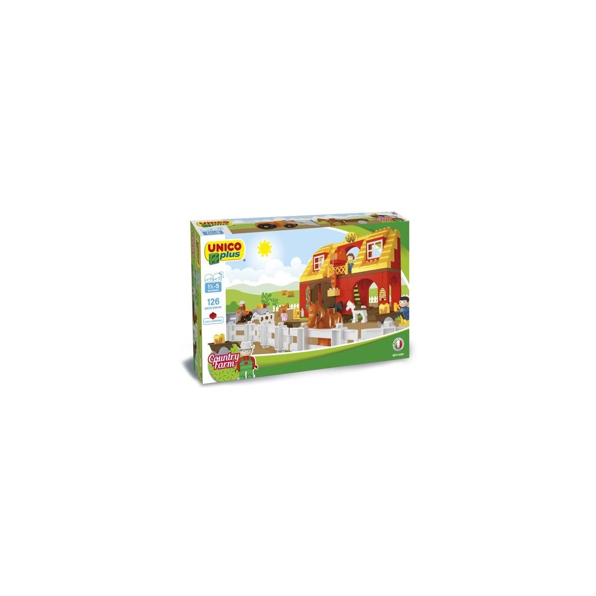 UNICOPLUS FARM 126 pieces - ANDRONI GIOCATTOLI - CREATIVE - td-toys.it