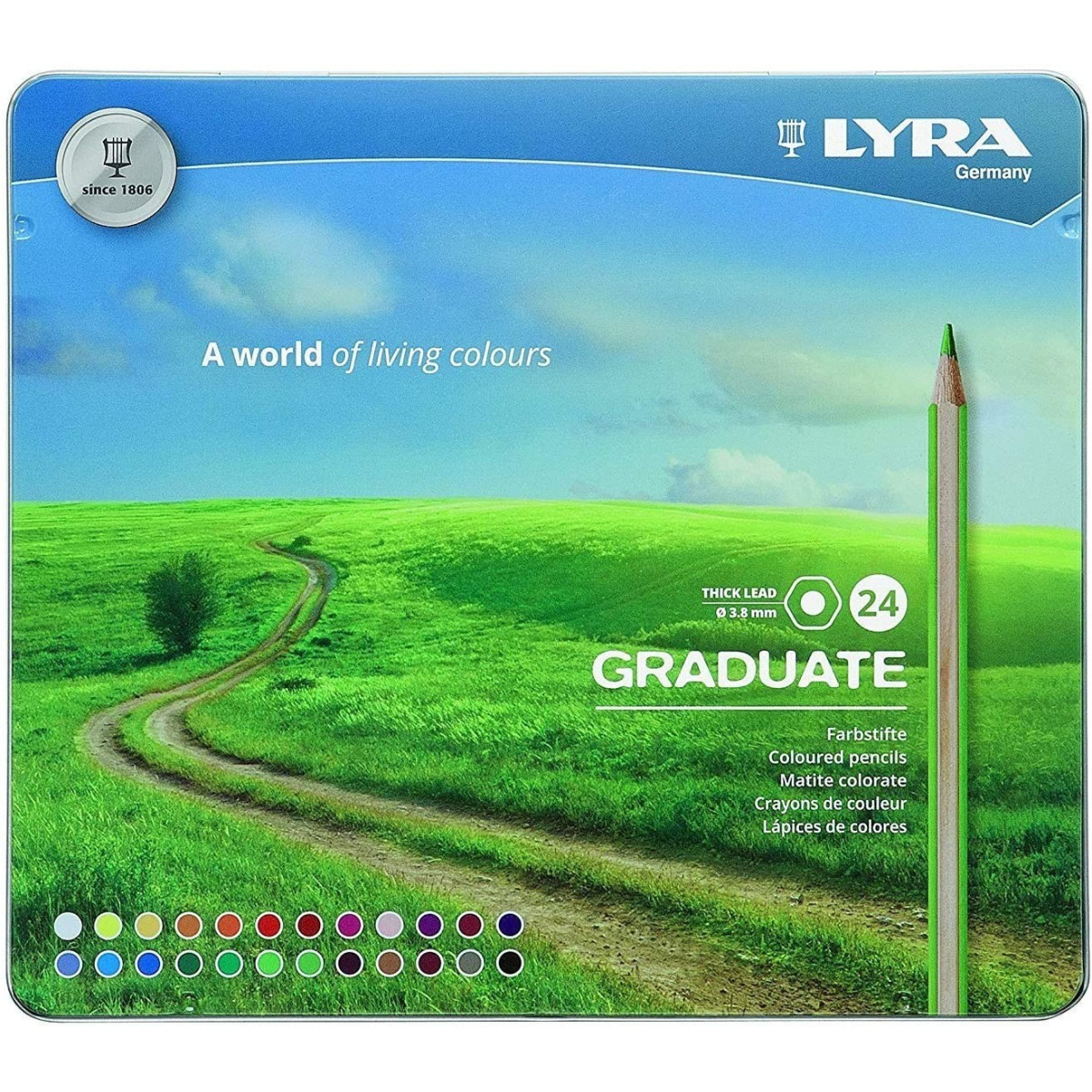 METAL BOX 24 GRADUATED LYRA - - SCHOOL - td-toys.it