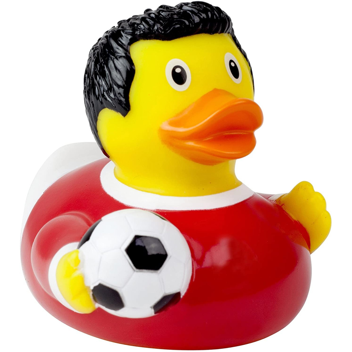 Soccer Player Duck, red - design by LILALU - - AQUATIC - td-toys.it