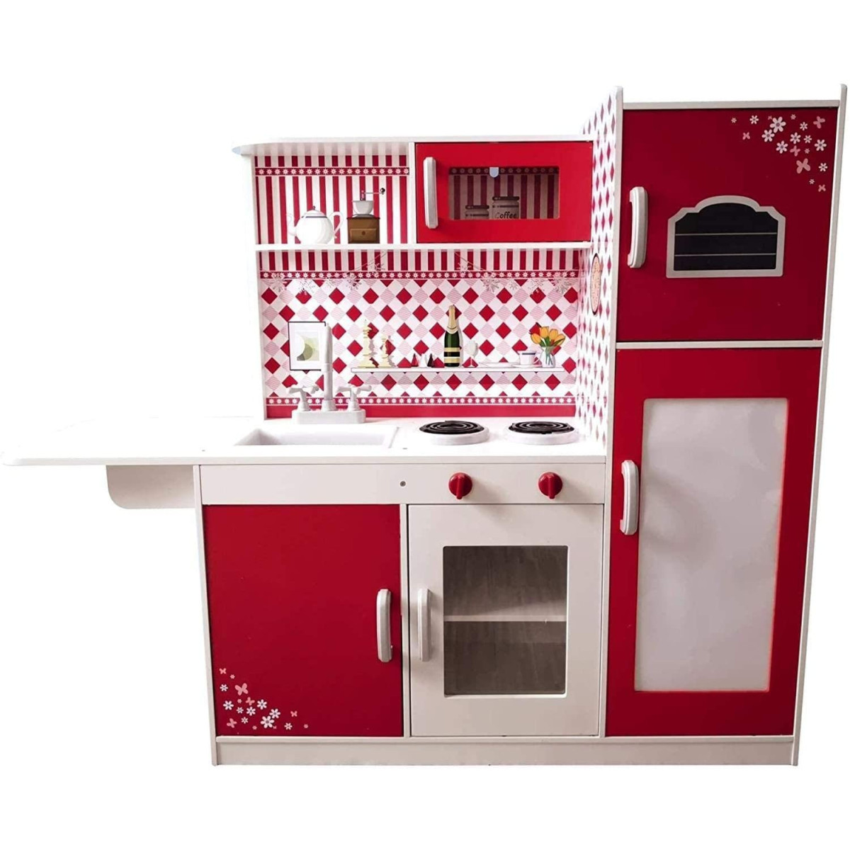 HOME GAMES - Kitchen with RED Me in Wood 110x118x34 - GIOCHERIA SPA - WOOD - td-toys.it