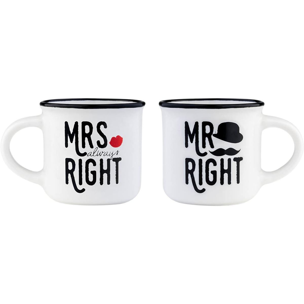 ESPRESSO FOR TWO - NEW BONE CHINA PORCELAIN COFFEE MUGS- MR & MRS - LEGAMI MILANO - LEGAMI MILANO - td-toys.it