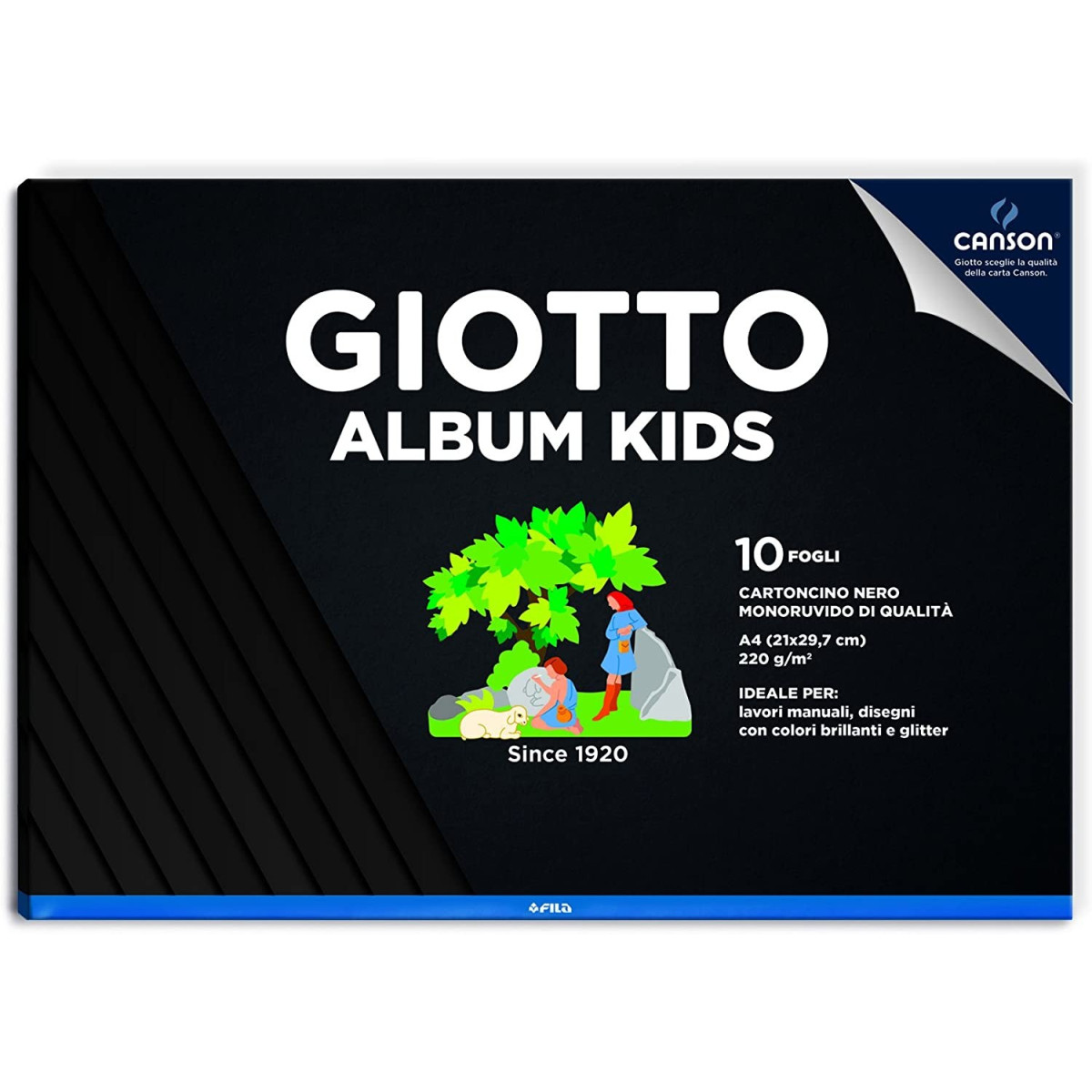 GIOTTO ALBUM BLACK KIDS A4 10F 220G-ALBUM DRAWING