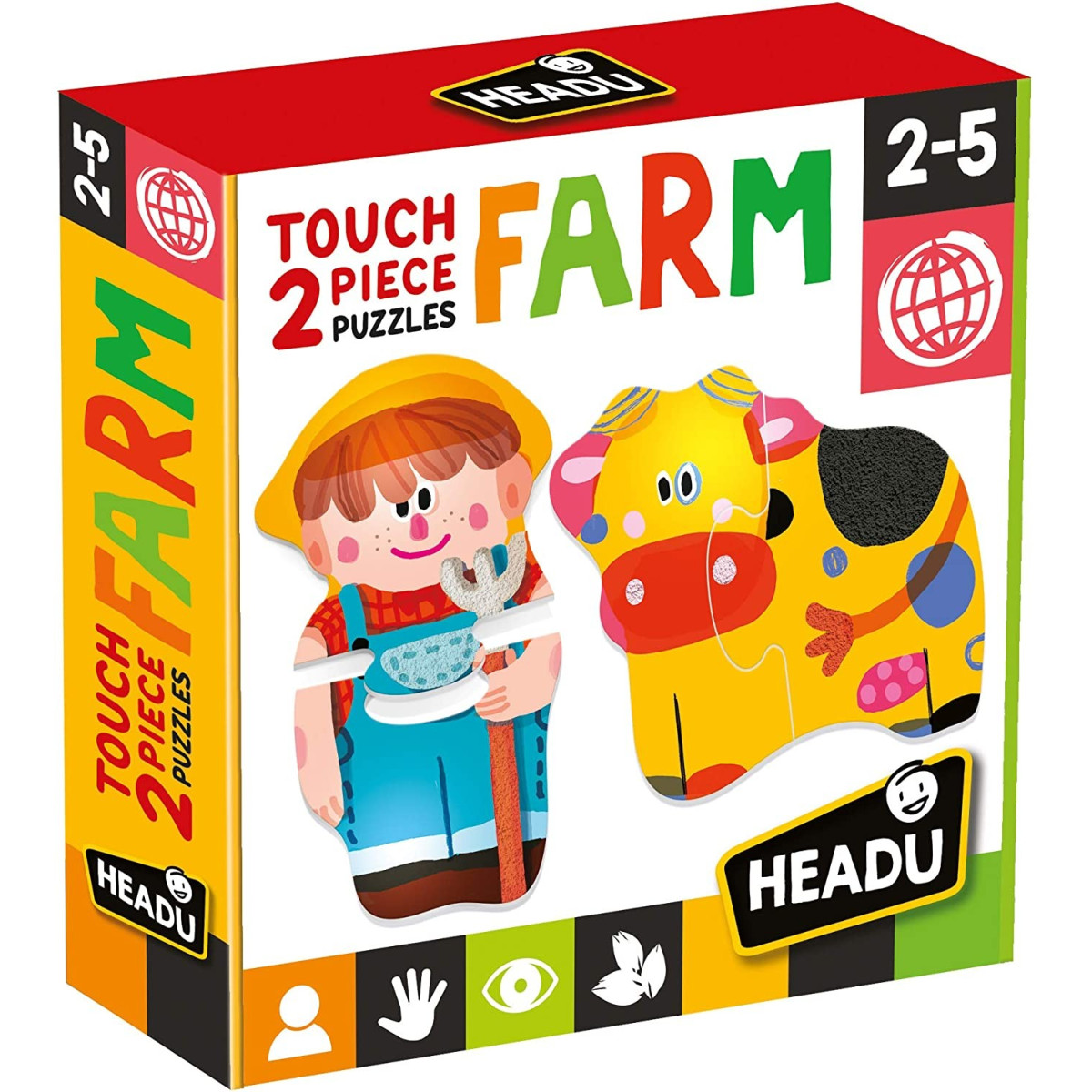 Touch 2 pieces Puzzles Farm - HEADU - EDUCATIONAL - td-toys.it