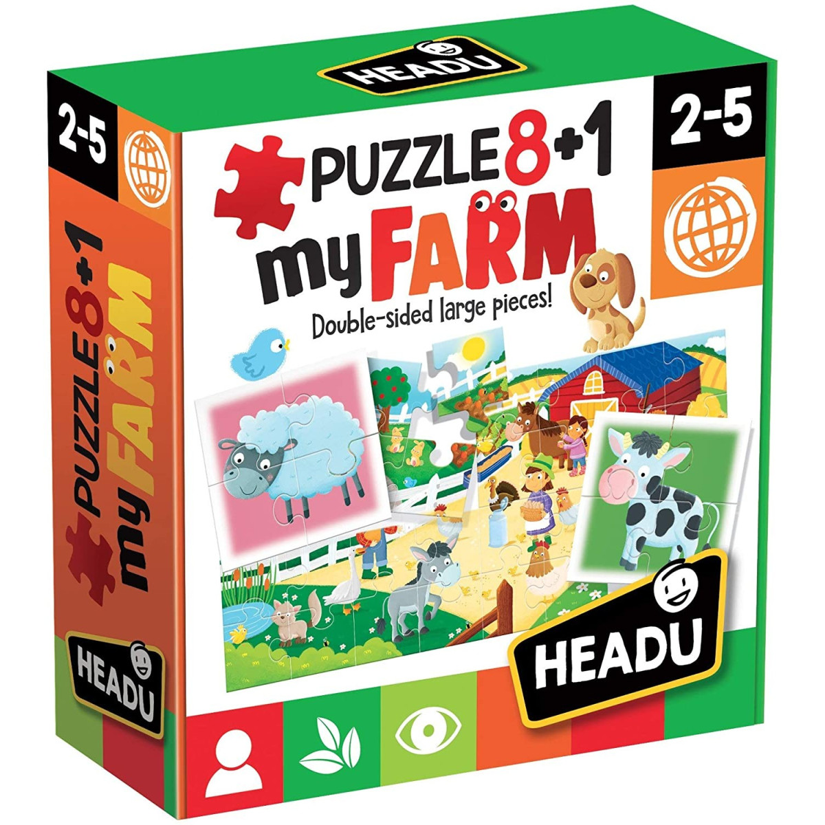 Puzzle 8+1 Farm - HEADU - EDUCATIVI - td-toys.it