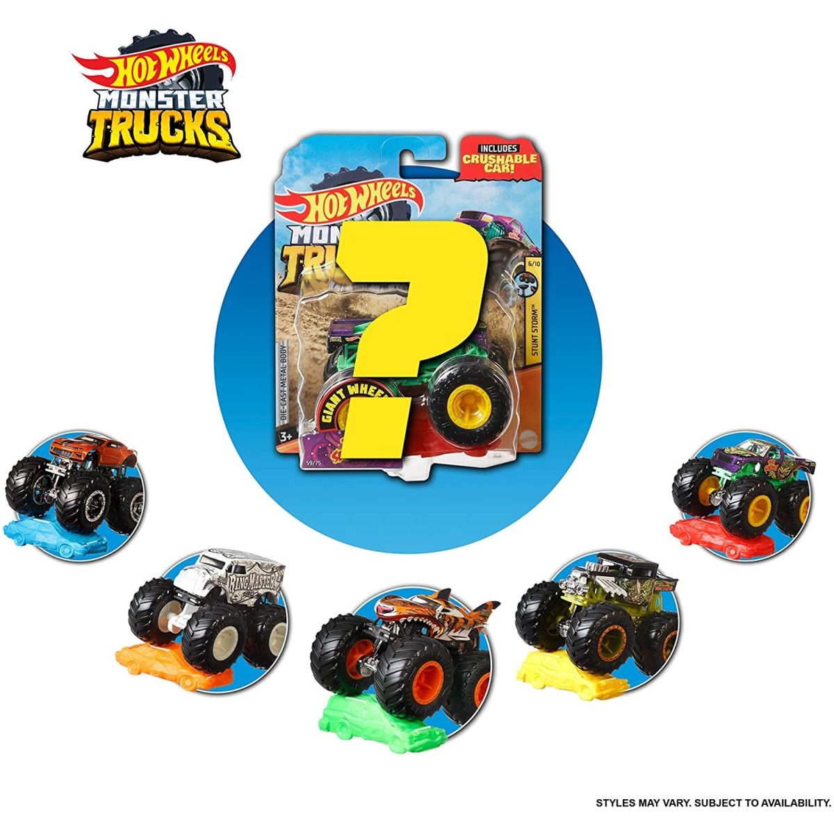 HOT WEELS MONSTER TRUCKS 1:64 AST-BAMBINO