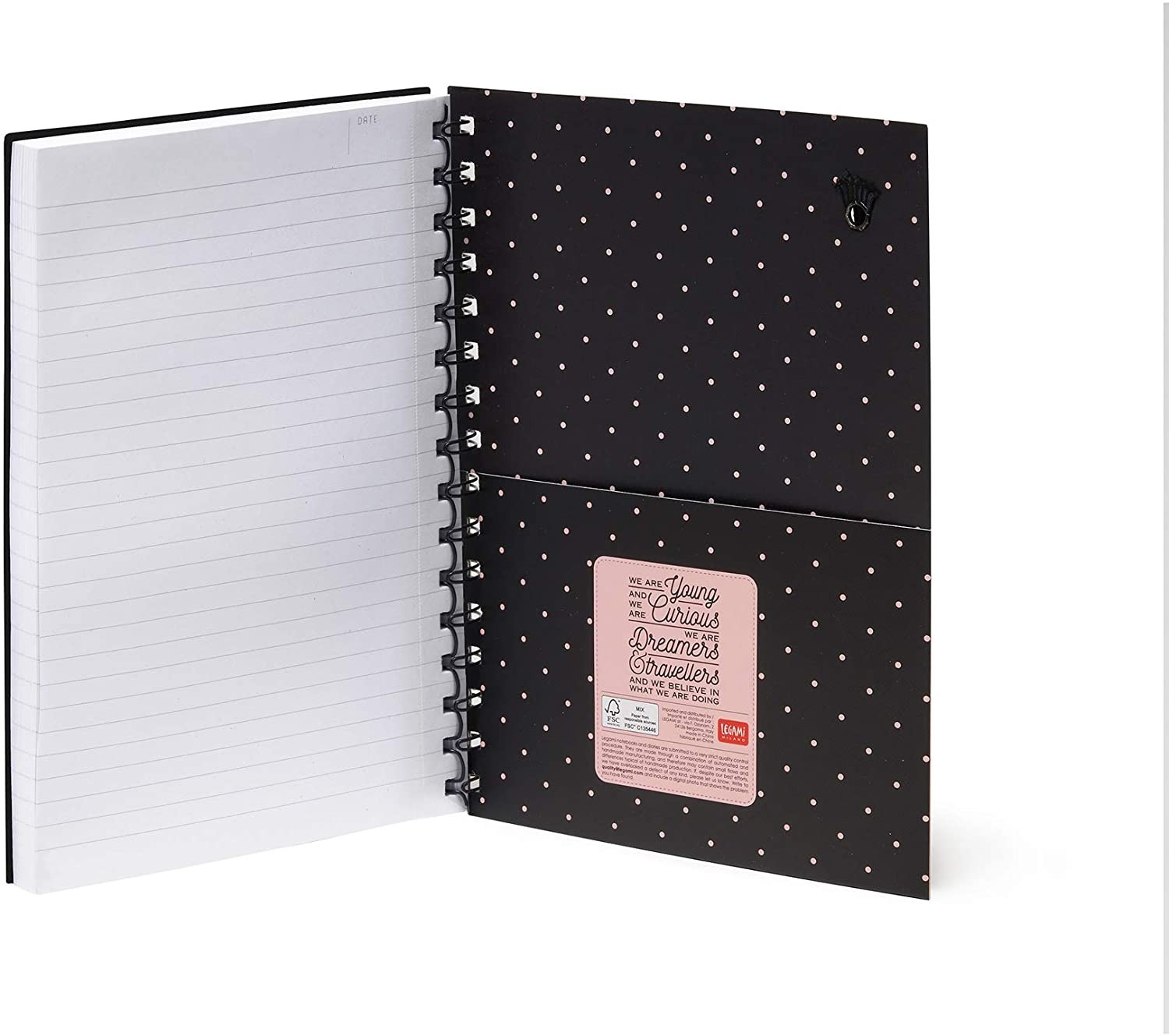 QUADERNO SPIRALATO - SPIRAL NOTEBOOK - LARGE LINED - DAISY Il quad