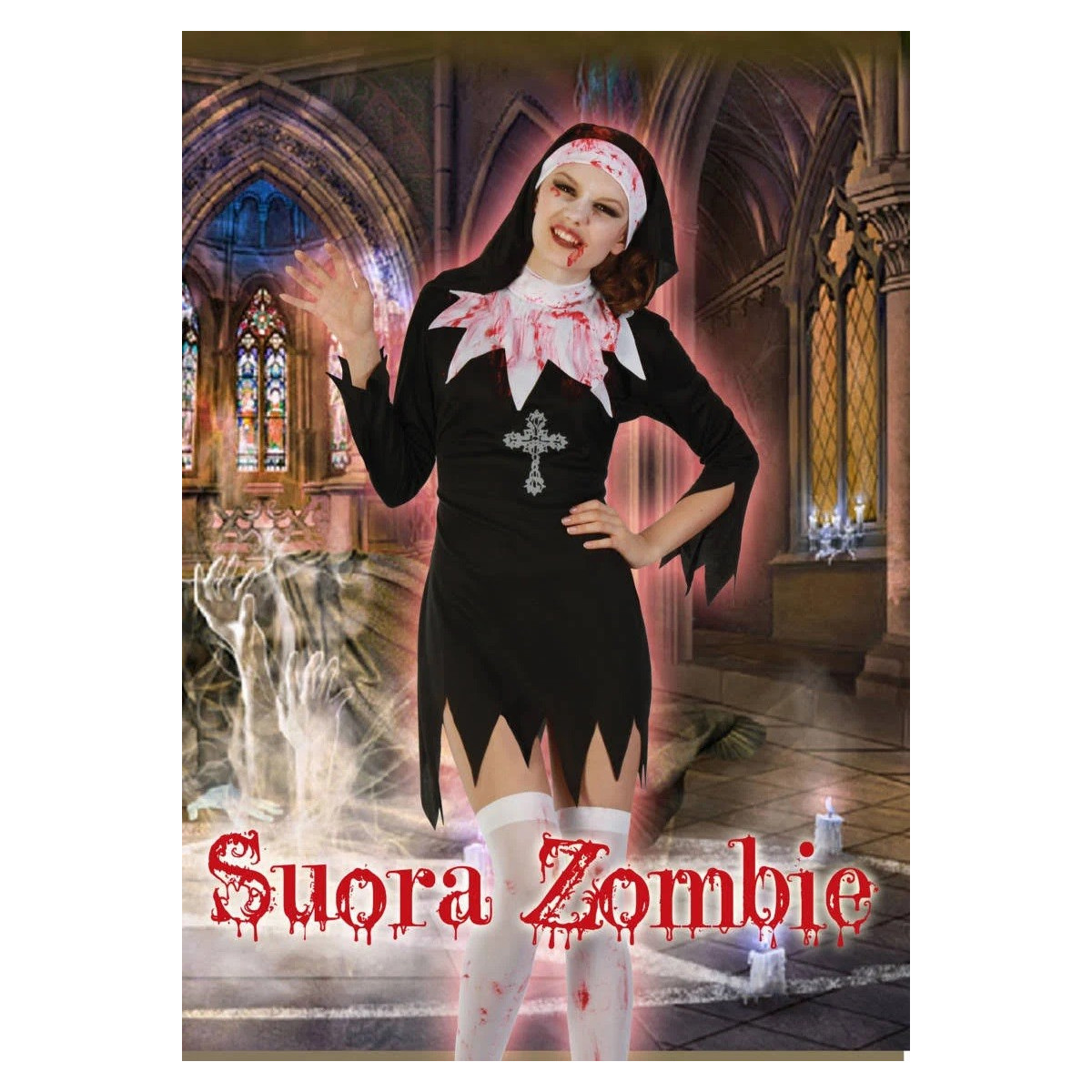 single adult size zombie nun - Fiori - COSTUMES - td-toys.it