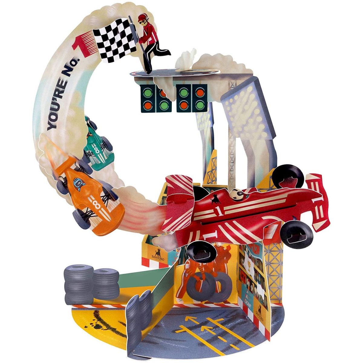 GIFT CARD Racing Cars SANTORO - EDIGLAM - GREETING CARDS - td-toys.it