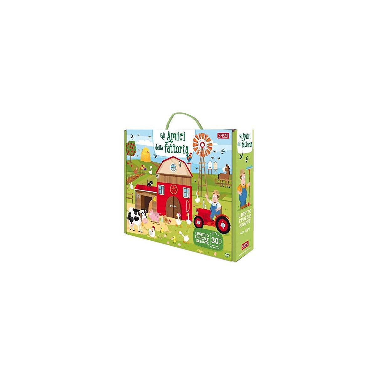 GIANT PUZZLE AND BOOK - FRIENDS OF THE FARM - SASSI EDITORE - SASSI EDITORE - td-toys.it