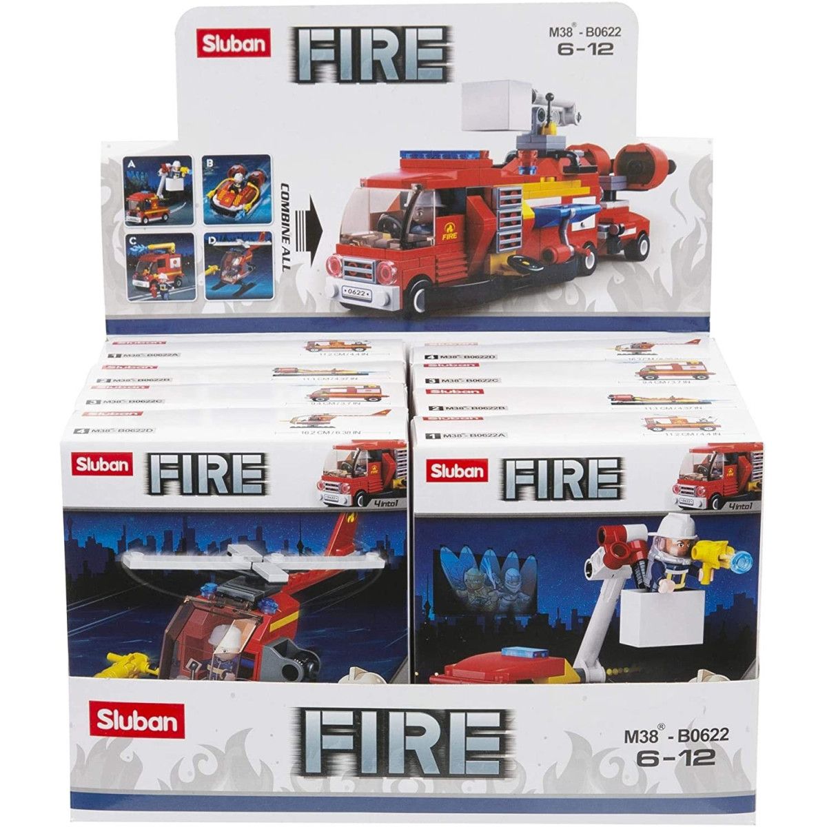 SLUBAN - 4 Assorted Fire Brigade Vehicles - GIOCHERIA SPA - CHILD - td-toys.it