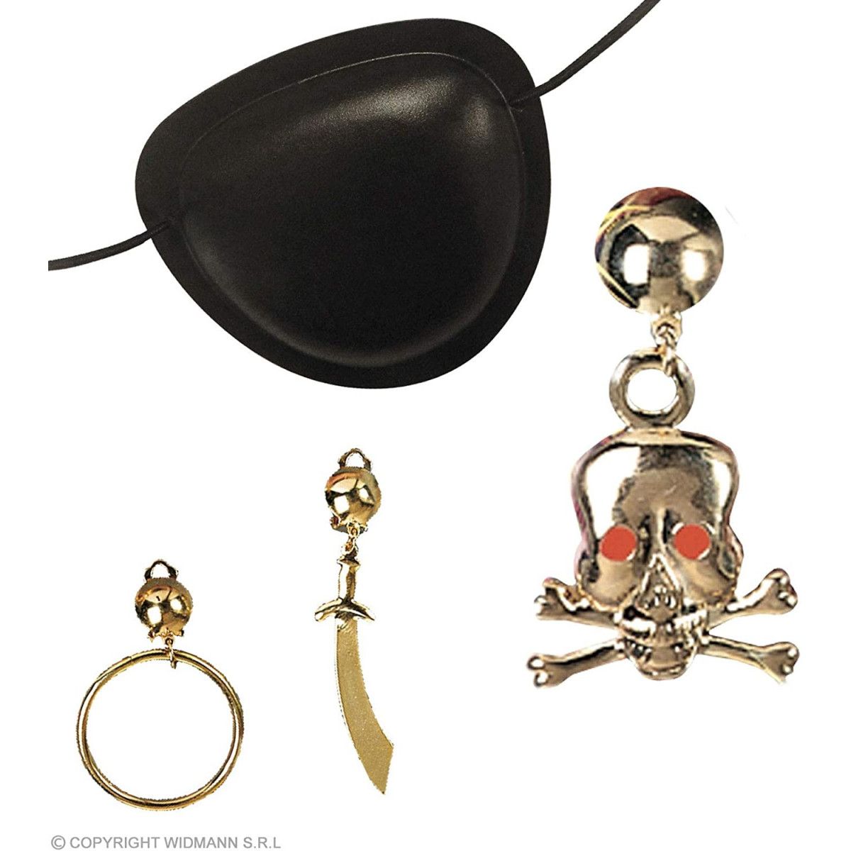 PIRATE SET (eye patch, earring) ass. in 3 models - WIDMANN - CLOTHING - td-toys.it