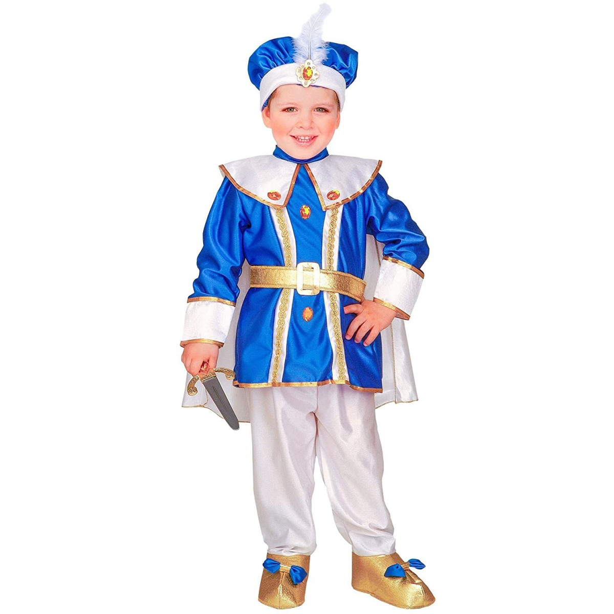 ROYAL PRINCE (jacket with cape, trousers with shoe covers, belt, hat) 3/4 years - WIDMANN - CARNIVAL - td-toys.it