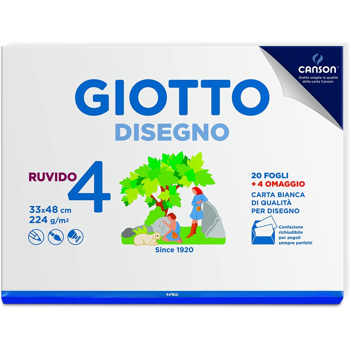 GIO DISEGNO 4 33X48 24FG 224G RUVIDO Carta ruvida Per disegno F.to