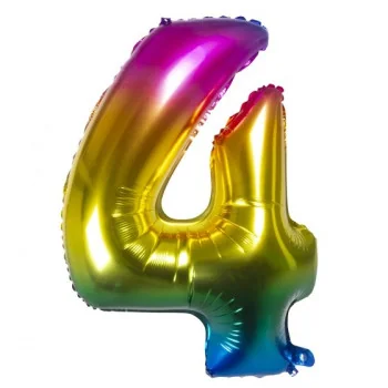BALLOON 86 CM RAINBOW N ° 4-BALLOONS- TD Toys