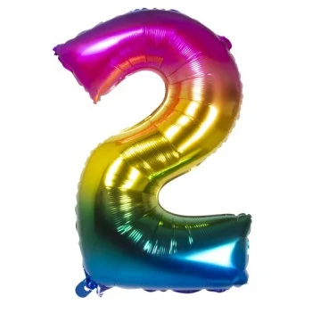 BALLOON 86 CM RAINBOW N ° 2-BALLOONS- TD Toys