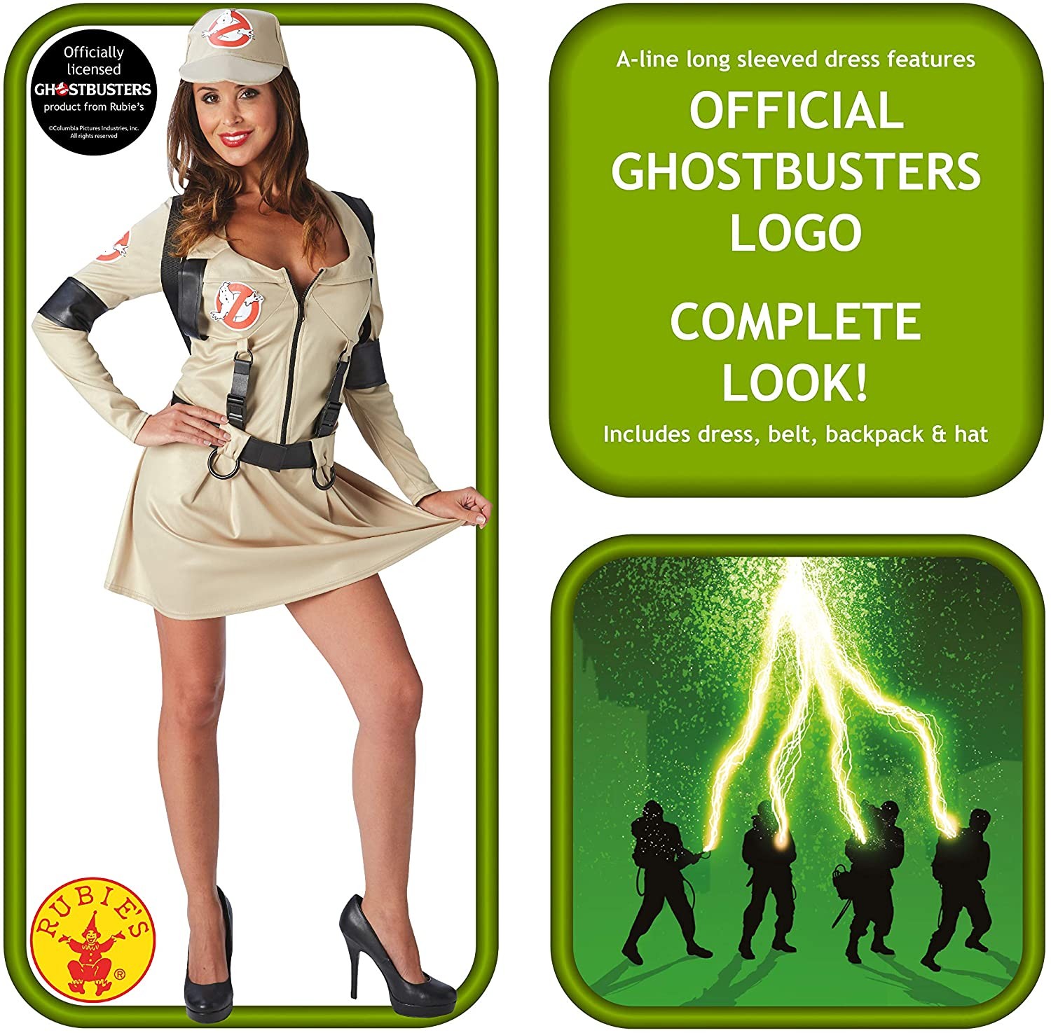 cost.Ghostbuster donna c/gonna 8/10 ANNI Rubie's Taglia Costume: S