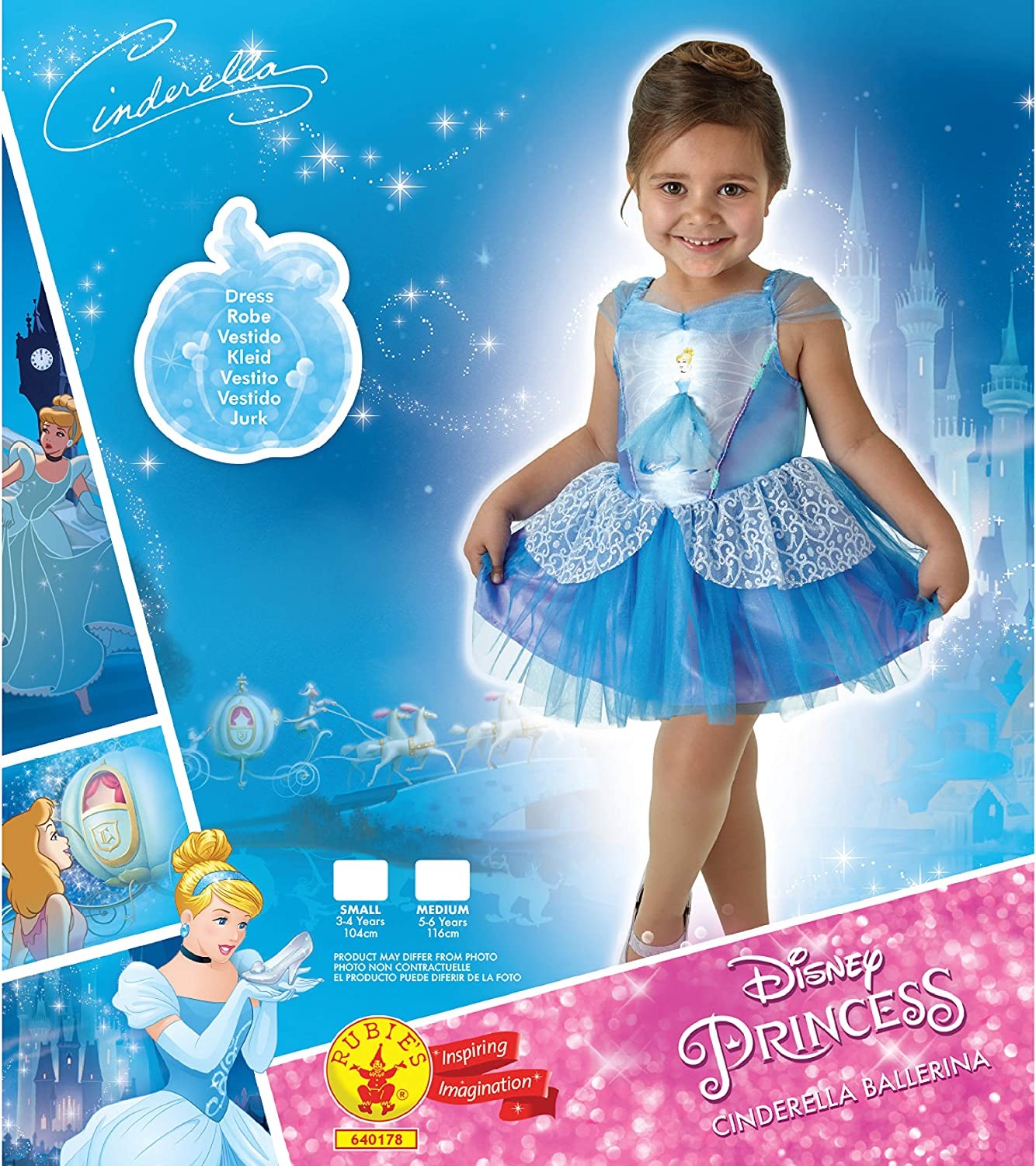 COST CENERENTOLA BALLERINA 12/24 MESI 86 CM Rubie's Taglia Costume