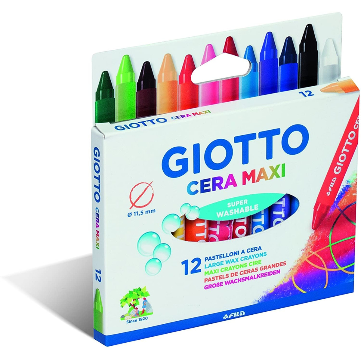 Giotto BeBe Super Large Giant Pencils and Sharpener Set - Pack of 12