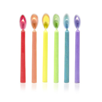 CANDELINE CON FIAMMA COLORATA- PARTY CANDLES WITH COLOUREDFLAMES - MULTICOLOR-HOME SWEET HOME- TD Toys