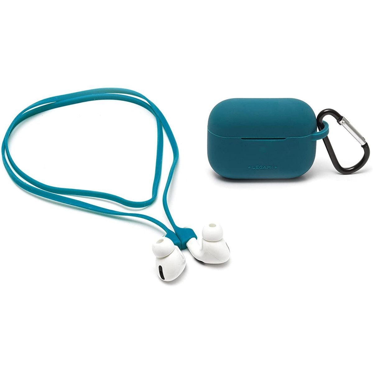 AIR 'N GO - CASE AND CORD SETFOR AIRPODS PRO - PETROL BLUE-LEGAMI MILANO