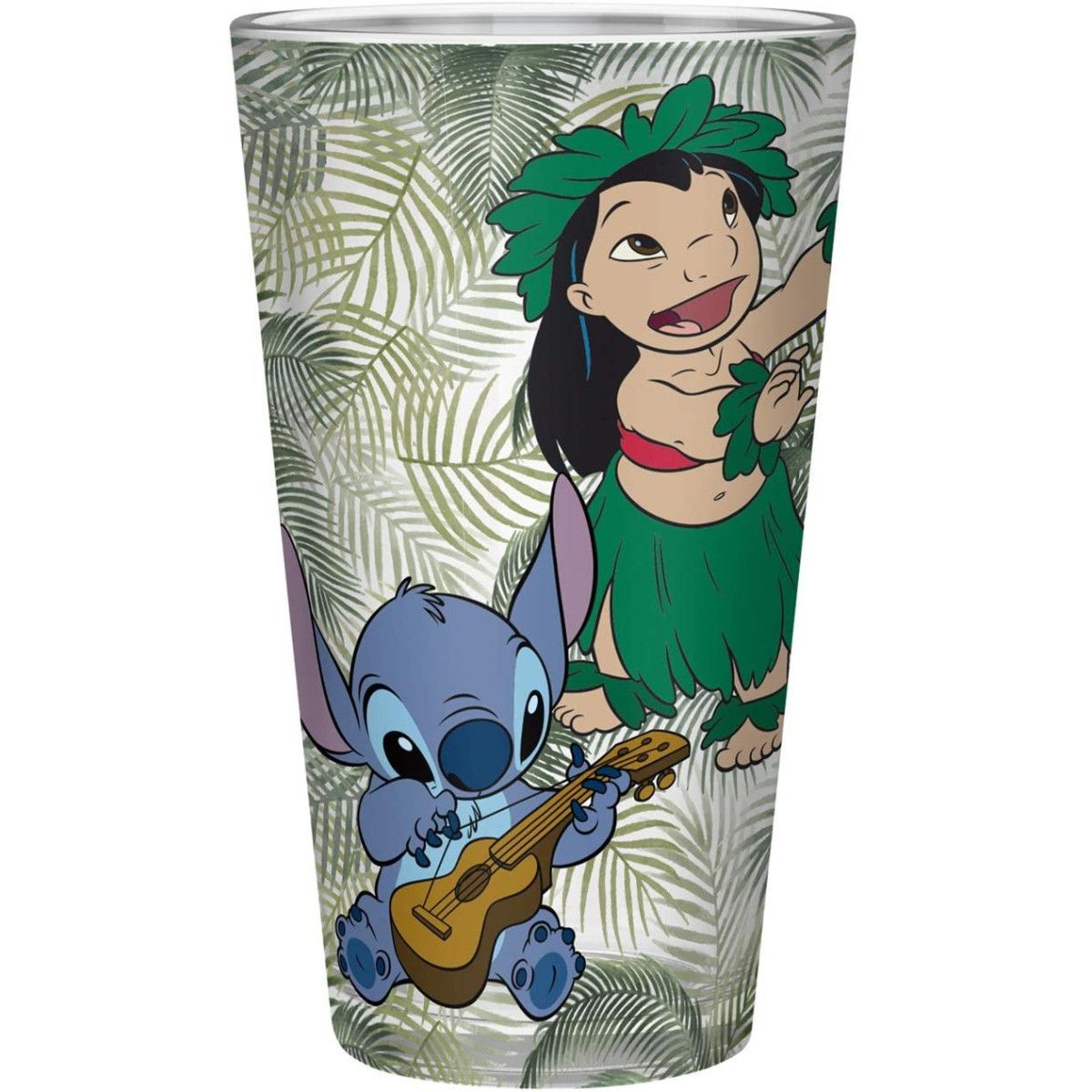 DISNEY - Large Glass - 400ml - Lilo & Stitch - 100% Official Mate