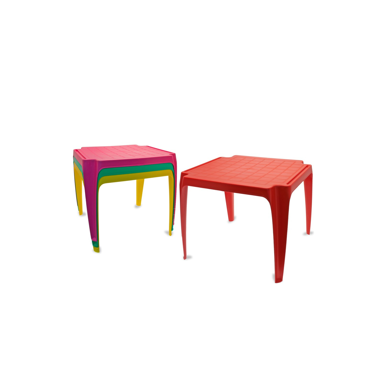 ASST 4 COLOR PLASTIC TABLE.-UNISEX