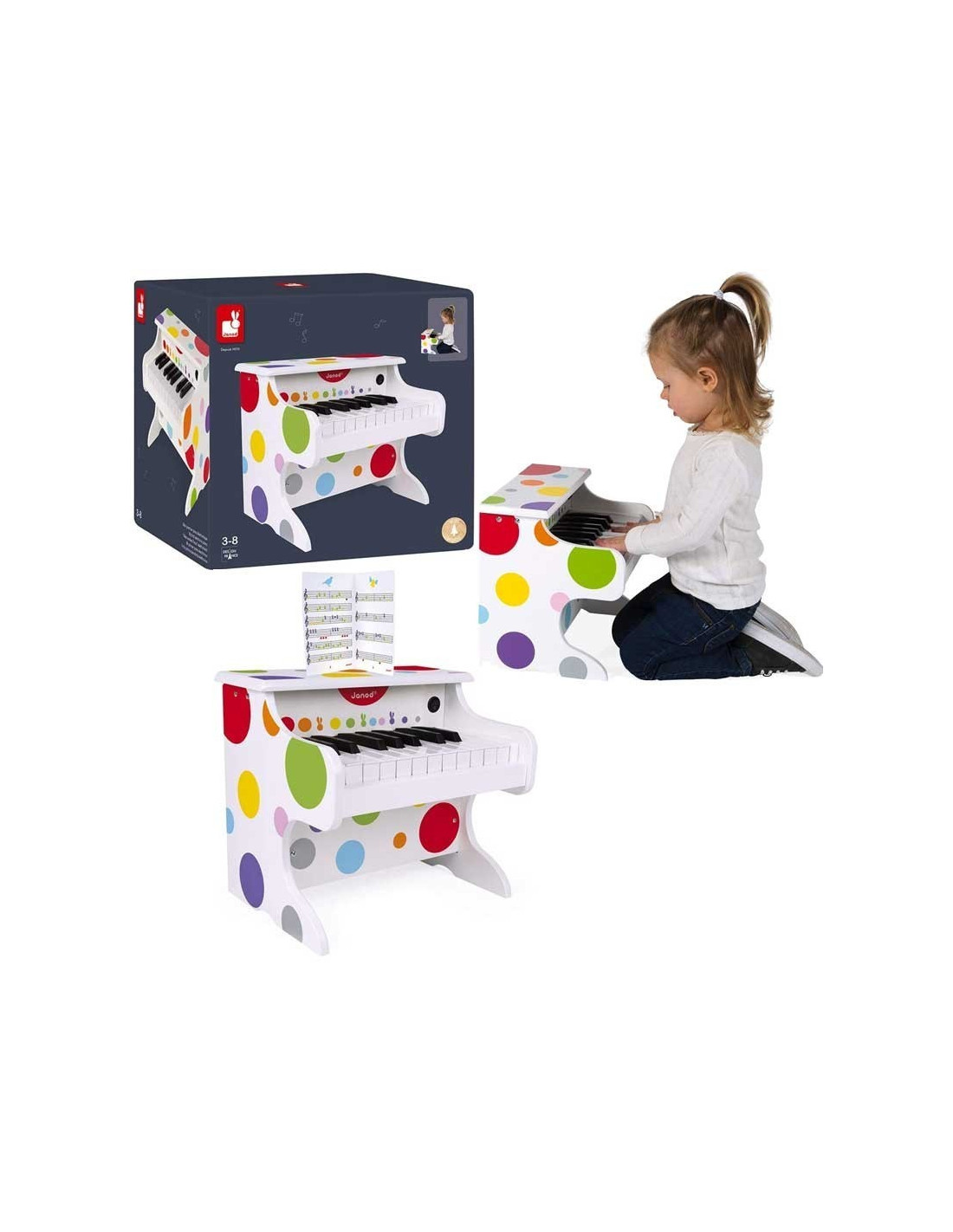 MY FIRST CONFETTI ELECTRONIC PIANO - JANOD - MUSICAL - td-toys.it