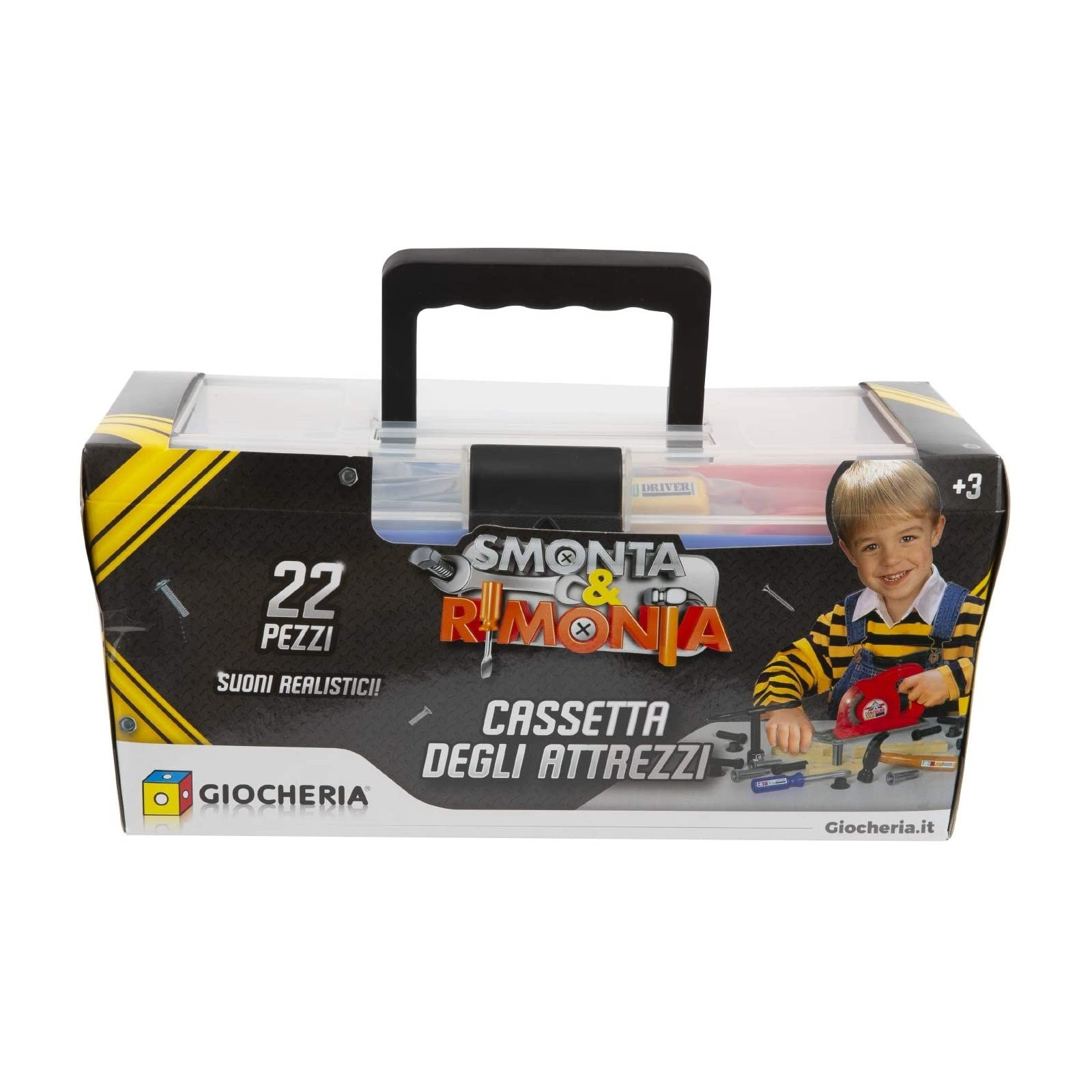 DISASSEMBLY & RIMONTA - Toolbox 22 pieces Transparent Top - GIOCHERIA SPA - CHILD - td-toys.it