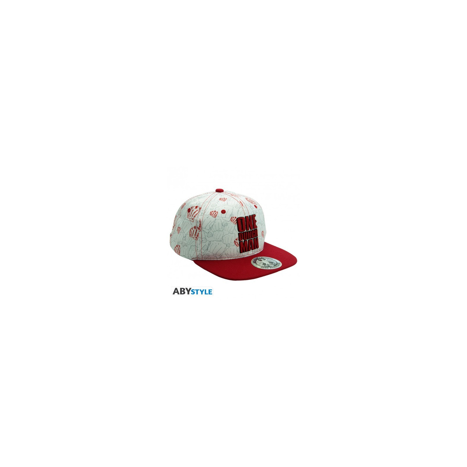 ONE PUNCH MAN - Snapback Cap - Beige & Red - Punches - ABYSTYLE - CAPPELLI - td-toys.it