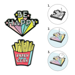 ENAMEL STICKERS - BE HAPPY DESIGN 2-STATIONERY- TD Toys