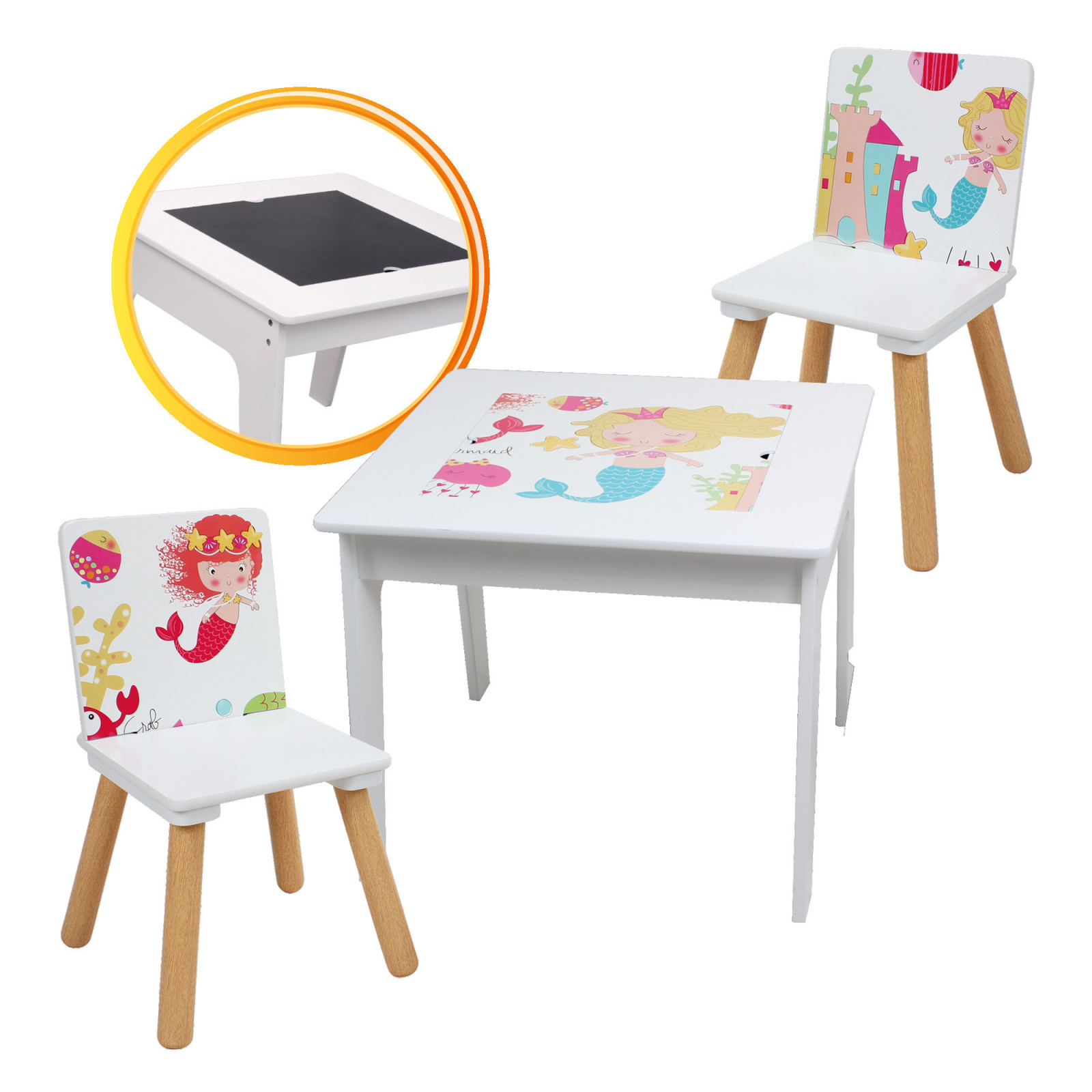 A di ARTE - Table with Blackboard and 2 SIRENA Chairs - GIOCHERIA SPA - UNISEX - td-toys.it