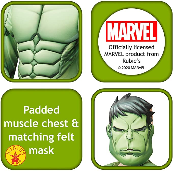 3640893 Deluxe Hulk 09-10Y9 Rubie's - Costume ufficiale Marvel Ave