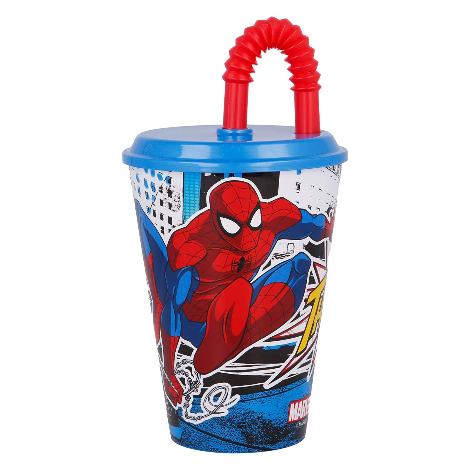 Bicchiere con Cannuccia Spiderman-BICCHIERI