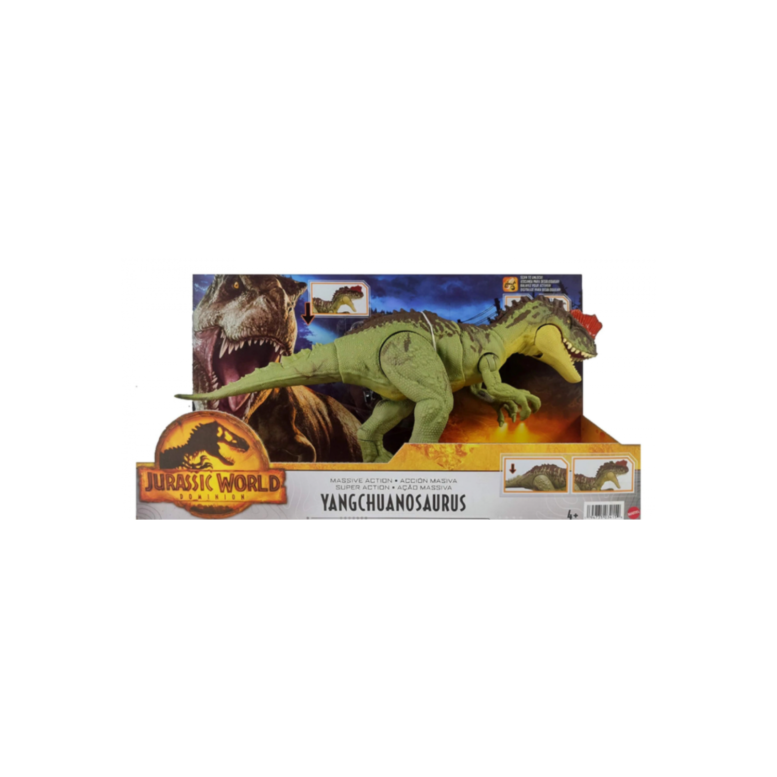 JURASSIC WORLD MSSV ACTION HDX47 YANGCHANOSAURUS - MATTEL - BAMBINO - td-toys.it