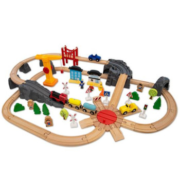 FATTO DI LEGNO - PLAYSET TRENO B/O C/ACCESS. 70 PZ-GIOCHI IN LEGNO