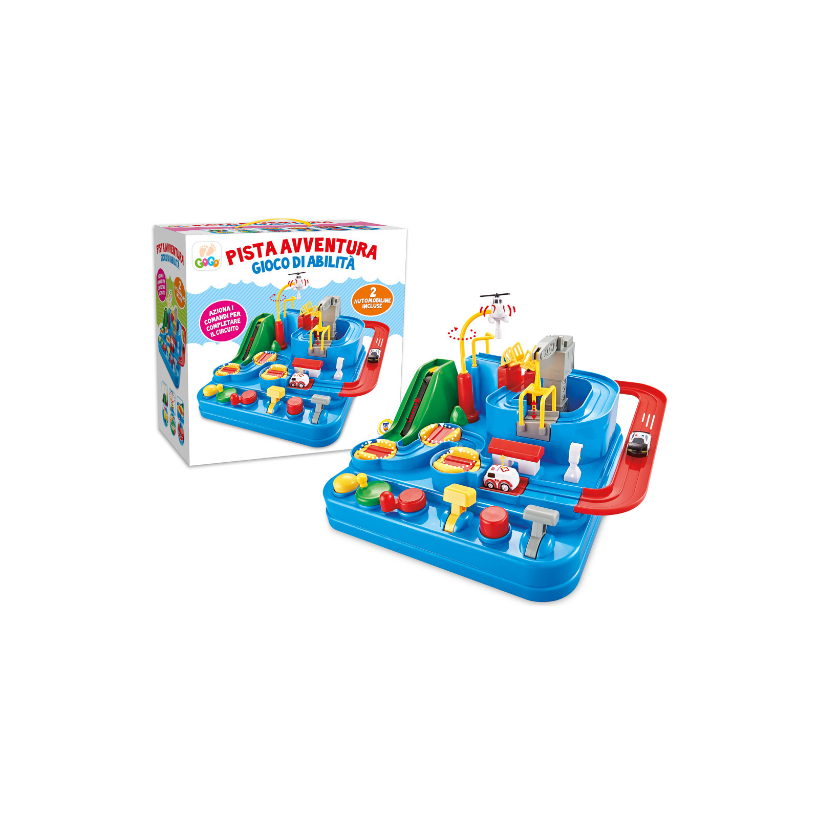 GOGO - PISTA AVVENTURA MACCHININE MULTIFUNZIONE - TEOREMA - PRIMA INFANZIA - td-toys.it