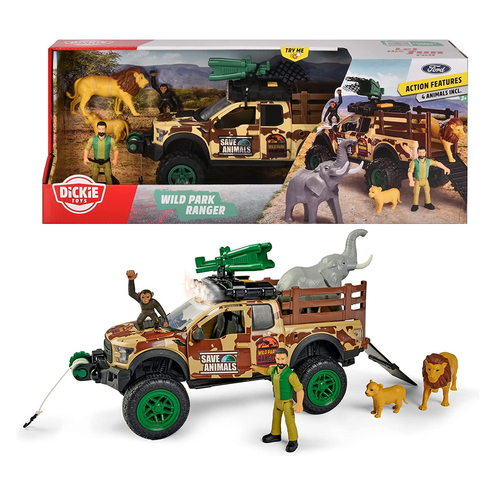 Wild park ranger 1:24, + pers. eanimal - SMOBY - UNISEX - td-toys.it