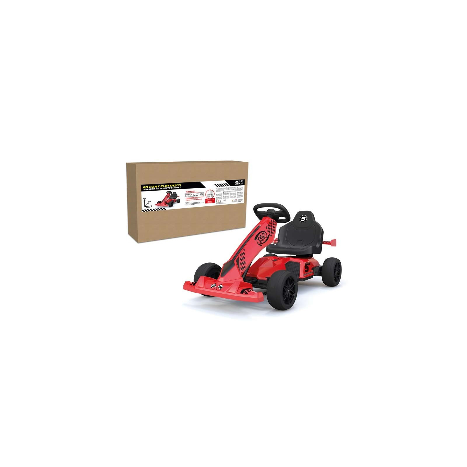 TEO'S - GO ELECTRIC KART RED C/LUCI AND SOUNDS 12V - TEOREMA - RIDING - td-toys.it