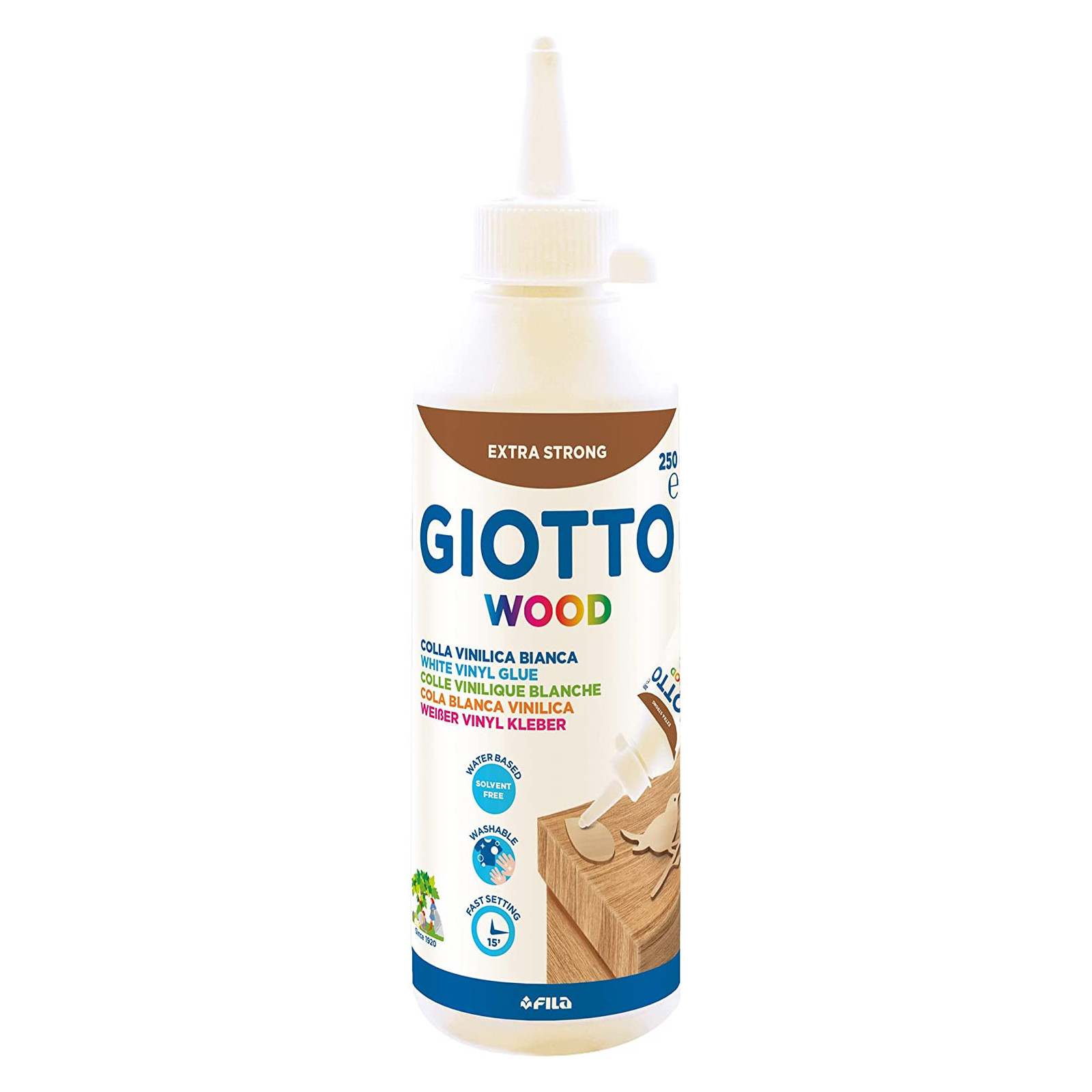 BOTTLE 250G WOODEN GLUE VEST - FILA-GIOTTO - SCHOOL - td-toys.it