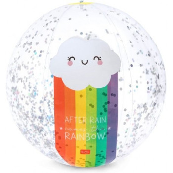 INFLATABLE BEACH BALL - GLITTER BEACH BALL - RAINBOW-SUMMER- TD Toys