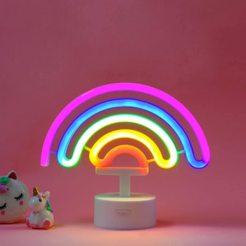 LAMPADA LED A EFFETTO NEON - IT'S A SIGN - RAINBOW-HOME SWEET HOME- TD Toys