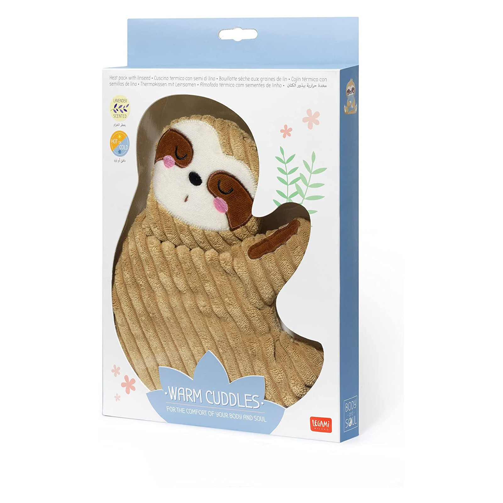 THERMAL CUSHION WITH FLAX SEEDS - WARM CUDDLES - SLOTH - LEGAMI MILANO - LEGAMI MILANO - td-toys.it