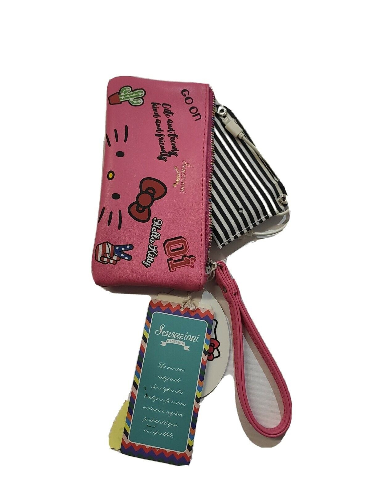 POCHETTE HELLO KITTY MINI CON POWER BANK E ADATTATORI Borsetta bamb