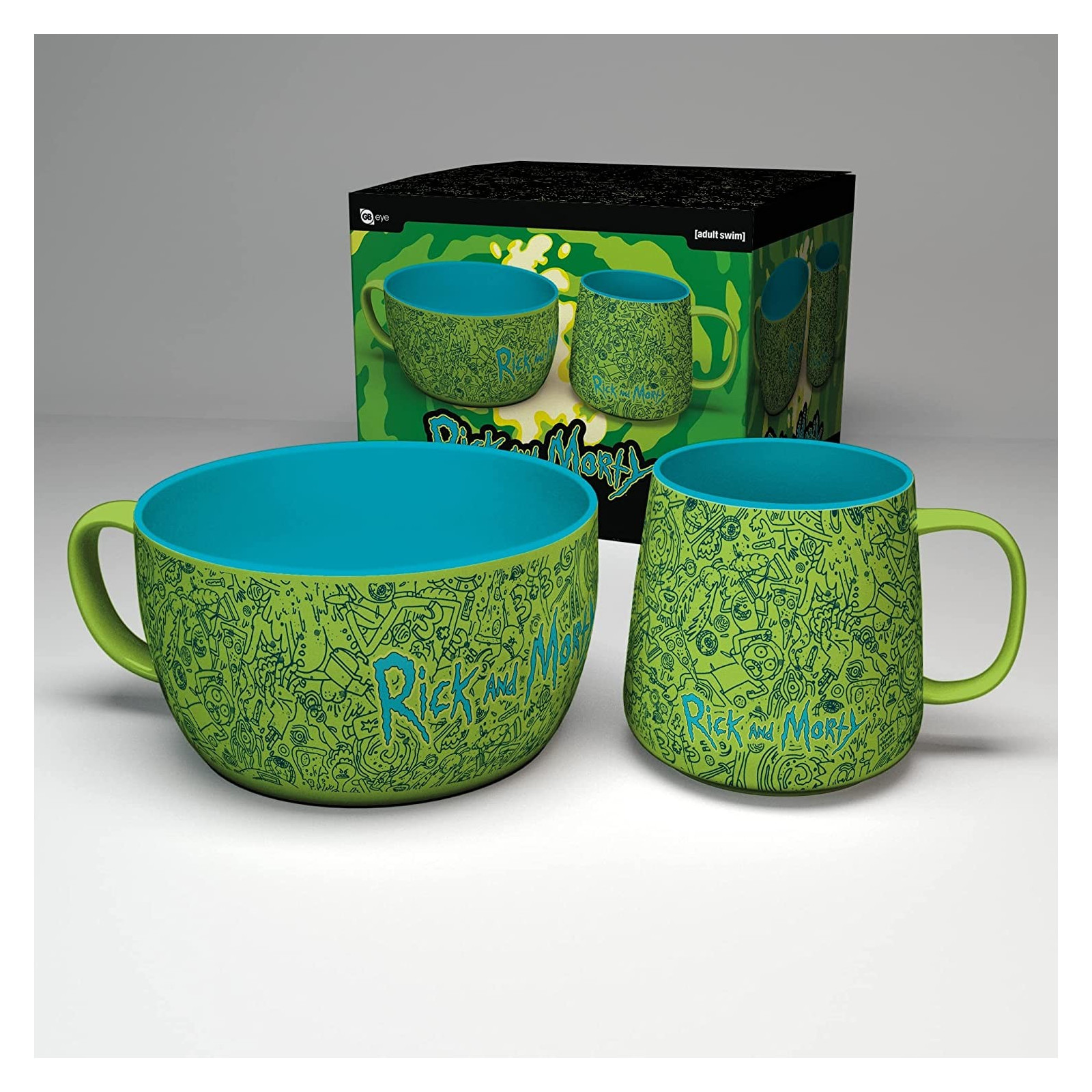 RICK AND MORTY - Breakfast Set Mug + Bowl - Pattern - ABYSTYLE - GIFTS - td-toys.it