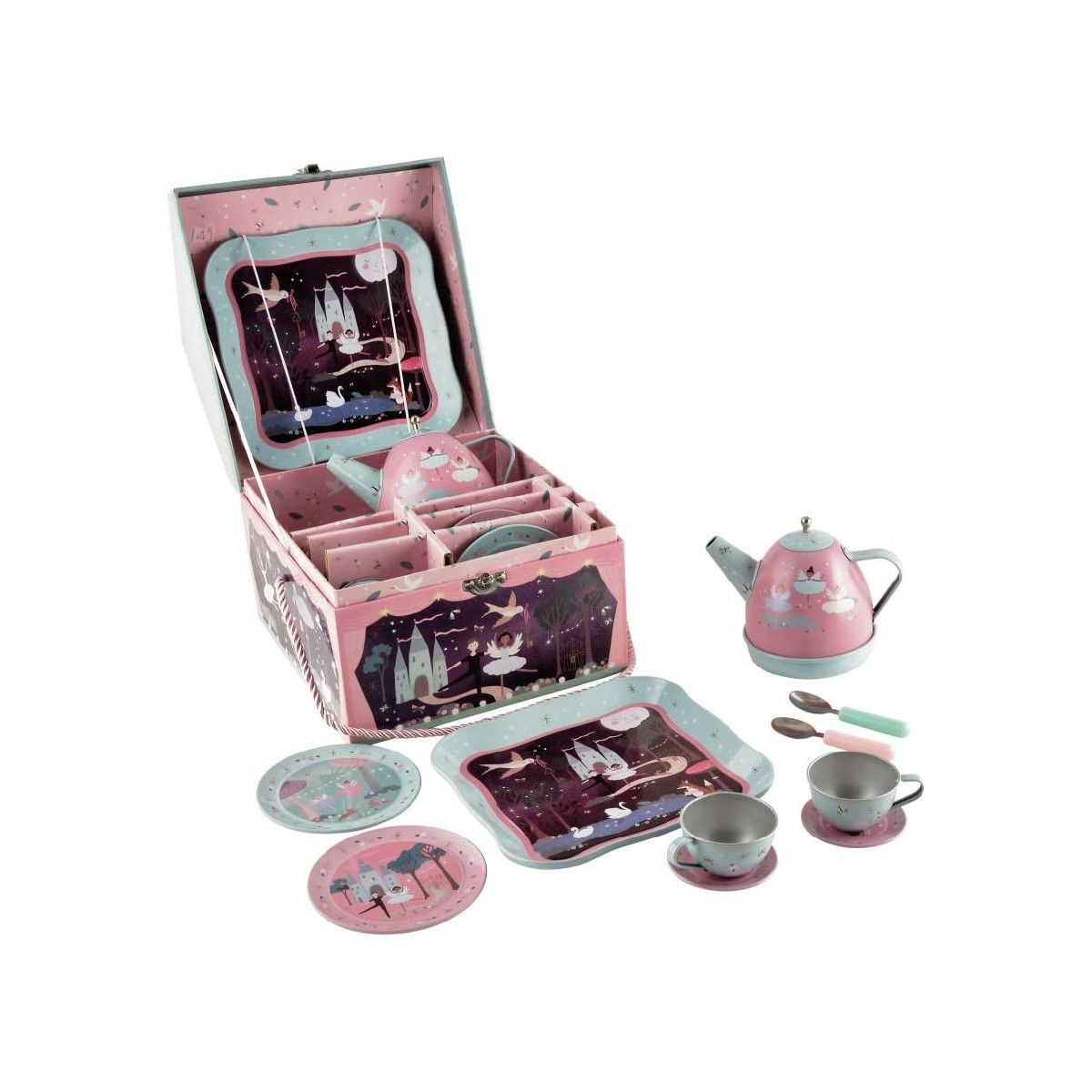 Floss & Rock - Enchanted Musical Tin Tea Set in Hous - PROLUDIS - UNISEX - td-toys.it