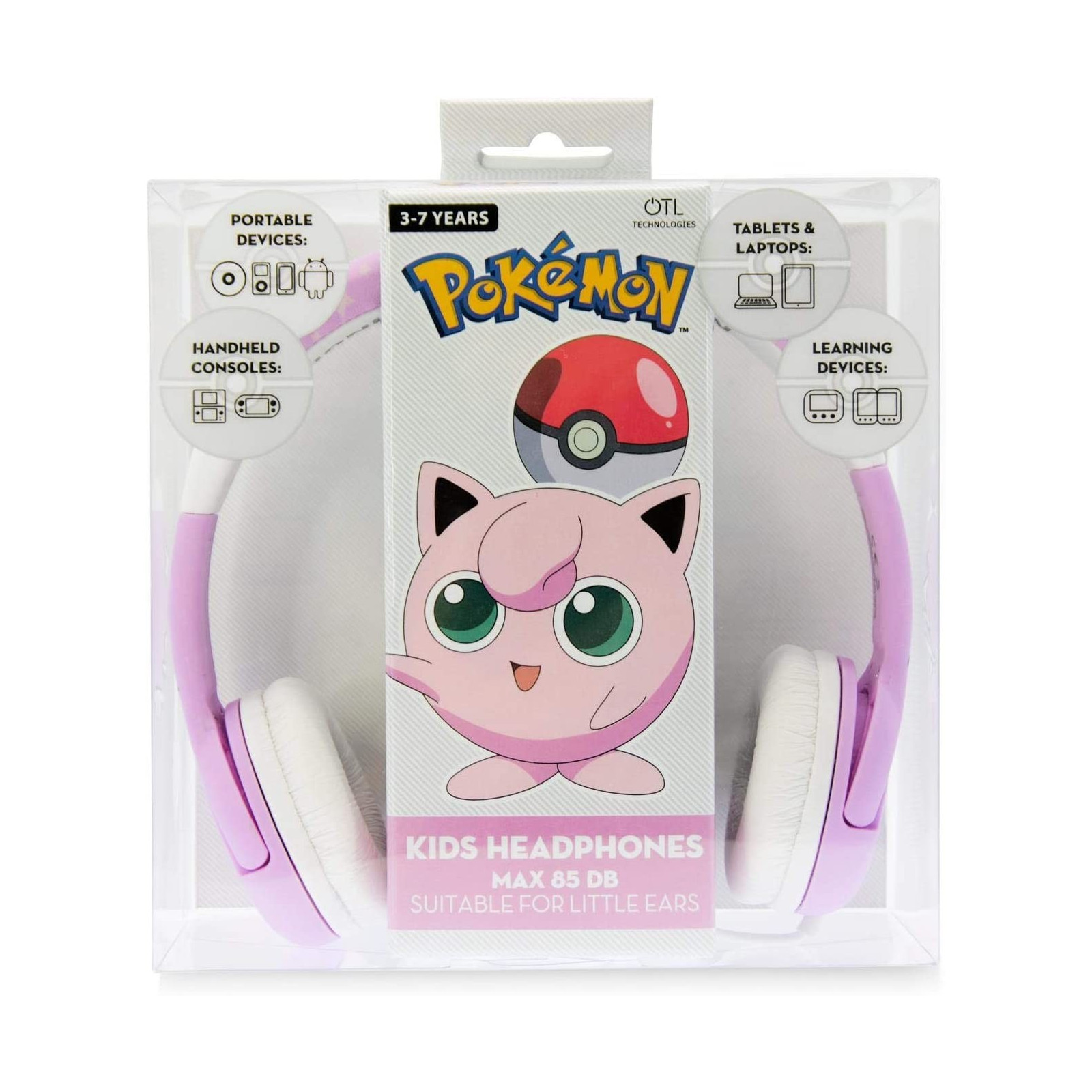 Pokemon Jiggly Puff Junior headphones for children 3-7 (max 85 db) jack 3.5 mm. (Accessories) - NINTENDO - GAMES - td-toys.it